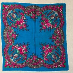 Vintage Vibrant Floral Scarf
